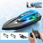 Bateau tlcommand, haute vitesse avec lumire led rc bateau pour piscines et lacs, 20 + kmh 2. 4 ghz ...