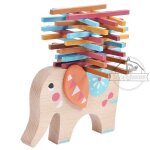 B�ton en bois d'el�phants color�s pour enfants, blocs de construction d'entra�nement d'equilibre, jouets ...