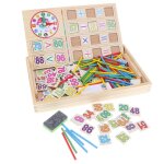 B�tons de comptage en bois, bo�te d'arithm�tique, jouets educatifs en maths, tiges et tableau noir