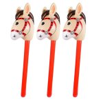 Bton gonflable en forme de cheval rouge, 1 pice, jouets animaux pour enfants, jeu d'quitation en plein ...