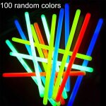 Bâtons lumineux colorés fluorescents, 100 pièces, bâtons lumineux néon pour fête, collier, bracelet, ... Bâtons lumineux colorés fluorescents, 100 pièces, bâtons lumineux néon pour fête, collier, bracelet, ...