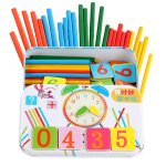 B�tons de nombres magn�tiques en bois, horloge d'apprentissage des maths, jouet educatif pour enfants, ...