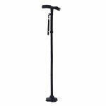Bâton de marche de sécurité pliant a lumière led, 4 têtes pivotantes, base de confiance pour vieil homme, ... Bâton de marche de sécurité pliant a lumière led, 4 têtes pivotantes, base de confiance pour vieil homme, ...