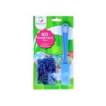 Baton ramasse jetons bleu + 100 pions loto magnetiques 17mm - kit aimante accessoires bingo 2 en 1 - ...