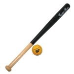 Batte de baseball 70 cm en bois avec balle 7 cm junior pour enfant 6 ans +