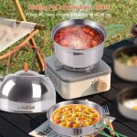 Batterie de cuisine de camping pliable en acier inoxydable pour 1 à 2 personnes, poêle à frire adaptée ... Batterie de cuisine de camping pliable en acier inoxydable pour 1 à 2 personnes, poêle à frire adaptée ...