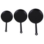Batterie de cuisine miniature pour maison de poup�e ¿ 3 po�les en alliage noir pour jeux et d�corations ...