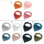 Bavoir d'alimentation pour b�b� avec bouton - pression, serviette en gaze de coton doux, serviette triangulair ...