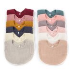 Bavoirs bandana avec dentelle a volants pour b�b�, couleur unie, gar�ons et filles, bavette de dentition, ...