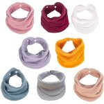 Bavoirs bandana en mousseline douce pour bbs ¿ fermeture a pression rglable, multi - usages, respirants, ...