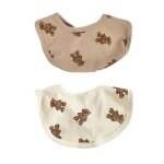 Bavoir pour b�b� de 0 a 5 ans, serviette douce, echarpe imprim�e ours mignon, emp�che la bave de tremper ...