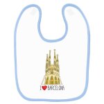 Bavoir b�b� i love barcelona sagrada familia bleu