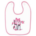 Bavoir b�b� imprim� ambulance robot 2 rose