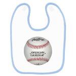 Bavoir b�b� imprim� balle de baseball bleu