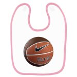 Bavoir b�b� imprim� ballon de basket rose