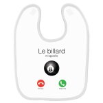 Bavoir b�b� imprim� billard m'appelle blanc