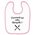 Bavoir b�b� imprim� blanquette rose
