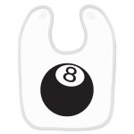 Bavoir b�b� imprim� boule de billard 2 blanc
