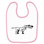 Bavoir b�b� imprim� ch27 chien de chasse fusil rose