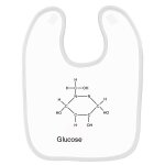 Bavoir bébé imprimé chimie glucose blanc Bavoir bébé imprimé chimie glucose blanc