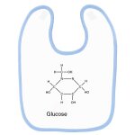 Bavoir bébé imprimé chimie glucose bleu Bavoir bébé imprimé chimie glucose bleu