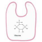 Bavoir bébé imprimé chimie glucose rose Bavoir bébé imprimé chimie glucose rose