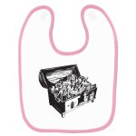 Bavoir b�b� imprim� coffre aux tr�sors rose