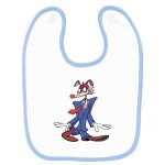 Bavoir b�b� imprim� coyote cartoon bleu