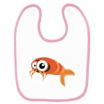 Bavoir b�b� imprim� crevette rose