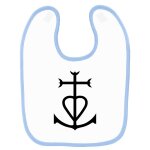 Bavoir bb imprim croix de camargue bleu