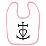 Bavoir bb imprim croix de camargue rose