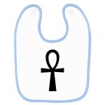 Bavoir b�b� imprim� croix egyptienne bleu