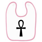 Bavoir b�b� imprim� croix egyptienne rose