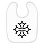 Bavoir bébé imprimé croix occitane blanc Bavoir bébé imprimé croix occitane blanc