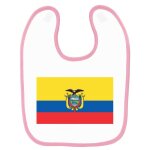 Bavoir b�b� imprim� drapeau equateur rose