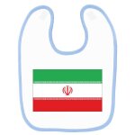 Bavoir bébé imprimé drapeau iran bleu Bavoir bébé imprimé drapeau iran bleu