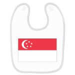 Bavoir b�b� imprim� drapeau singapour blanc