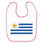Bavoir b�b� imprim� drapeau uruguay rose