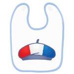 Bavoir bébé imprimé france drapeau berêt bleu Bavoir bébé imprimé france drapeau berêt bleu