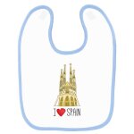 Bavoir b�b� imprim� i love spain sagrada familia bleu