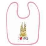 Bavoir b�b� imprim� i love spain sagrada familia rose