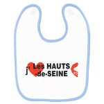 Bavoir bébé imprimé j'aime les hauts de seine bleu Bavoir bébé imprimé j'aime les hauts de seine bleu
