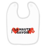 Bavoir bébé imprimé j'aime la haute - savoie blanc Bavoir bébé imprimé j'aime la haute - savoie blanc
