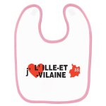Bavoir bébé imprimé j'aime l'ille et vilaine rose Bavoir bébé imprimé j'aime l'ille et vilaine rose