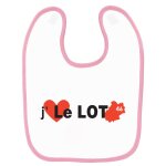 Bavoir bébé imprimé j'aime le lot rose Bavoir bébé imprimé j'aime le lot rose