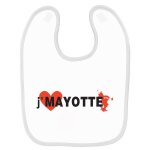 Bavoir bébé imprimé j'aime la mayotte blanc Bavoir bébé imprimé j'aime la mayotte blanc