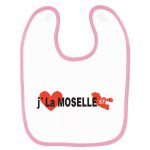 Bavoir bébé imprimé j'aime la moselle rose Bavoir bébé imprimé j'aime la moselle rose