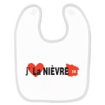 Bavoir bébé imprimé j'aime la nièvre blanc Bavoir bébé imprimé j'aime la nièvre blanc