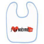 Bavoir bébé imprimé j'aime la nièvre bleu Bavoir bébé imprimé j'aime la nièvre bleu