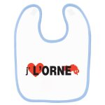 Bavoir bébé imprimé j'aime l'orne bleu Bavoir bébé imprimé j'aime l'orne bleu